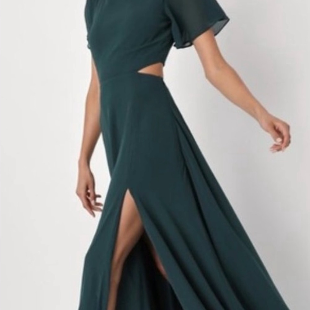 Elegant Dark Green Evening Gown